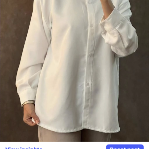 شومیز سفید داکرون نخ زنانه