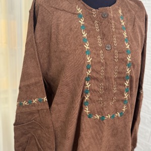 تونیک مخمل کبریتی  مدل خاتون