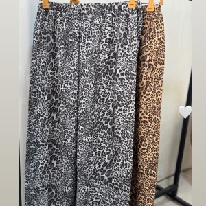 شلوار طرح پلنگی فری‌سایز | جنس کاملس، کمر کش، بدون چروک و آبرفت