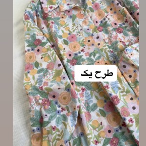 شومیز گلدار لینن زنانه مدل یقه مردانه
