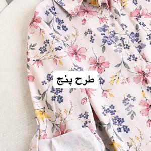 شومیز گلدار لینن زنانه مدل یقه مردانه