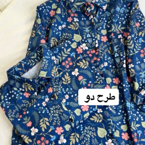 شومیز گلدار لینن زنانه مدل یقه مردانه