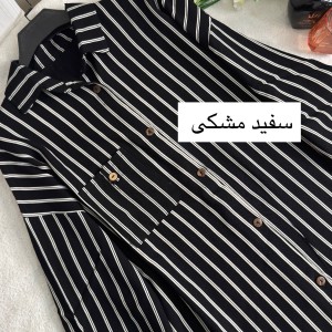 مانتو قواره‌دار راهراه تمام نخ