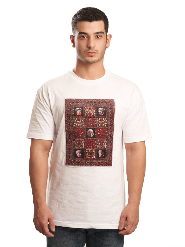 تیشرت فرش و مجسمه سفید