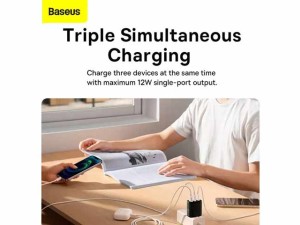 شارژر دیواری سه پورت یواس‌بی 17 وات بیسوس Baseus Compact Charger 3U US CCXJ020201