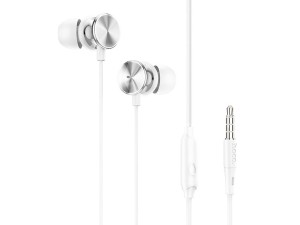 هندزفری سیمی پلاتینیوم با جک 3.5 میلیمتری هوکو Hoco Wired earphones 3.5mm M96 Platinum with mic