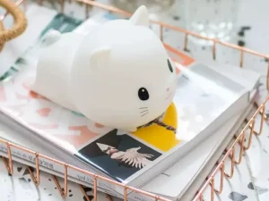 چراغ خواب فانتزی رومیزی قابل شارژ Silica gel night light cute cat