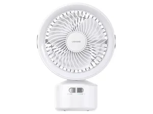 پنکه دستی دارای پایه جداشدنی، چراغ و ریموت کنترل یوسامز USAMS US-ZB258 Multi-functional Outdoor Silent Fan