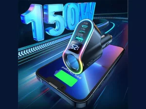 شارژر فندکی یک یو اس بی، دو تایپ سی و یک سوکت فندکی جویرومJoyroom JR-CL21 150W 4-in-1 fast Car Charger