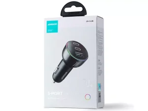 شارژر فندکی یو اس بی و تایپ سی فست شارژ 70 وات جویروم Joyroom JR-CL26 70W 3-Port (2PD+1USB) Car Charger