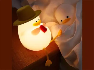 چراغ خواب رومیزی فانتزی سیلیکونی شارژی Silicone LED Duck Night Light Holiday Creative Bedroom XR-MM-L2206