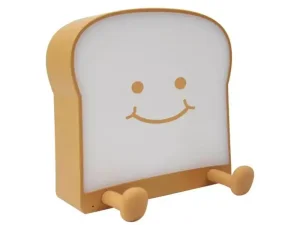 چراغ خواب فانتزی اتاق کودک شارژی طرح نان تست و نگهدارنده موبایل LKJYBG FL-01 Lamp Toast BreadMobile Phone Holder Silicone