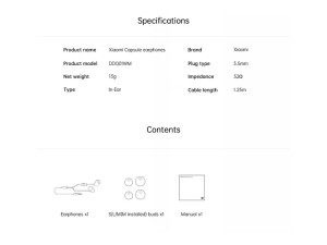 هندزفری سیمی با جک 3.5 میلی‌متری شیائومی Xiaomi Capsule Earphones DDQ01WM