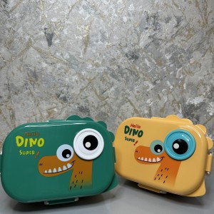 ظرف غذا دو طبقه دایناسور 3 قسمته دارای سس