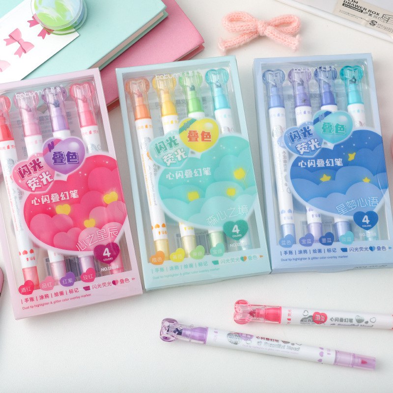 پک هایلایتر و مهر غلطکی 3 عددی دو سر  119-23