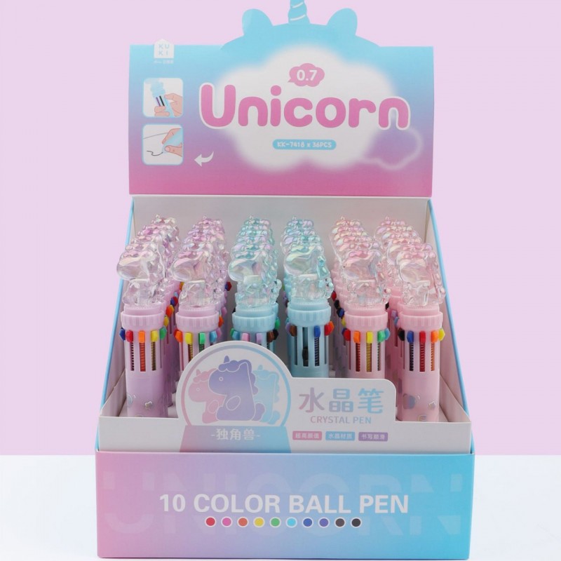 خودکار ده رنگ یونیکورن کریستالی 181-502