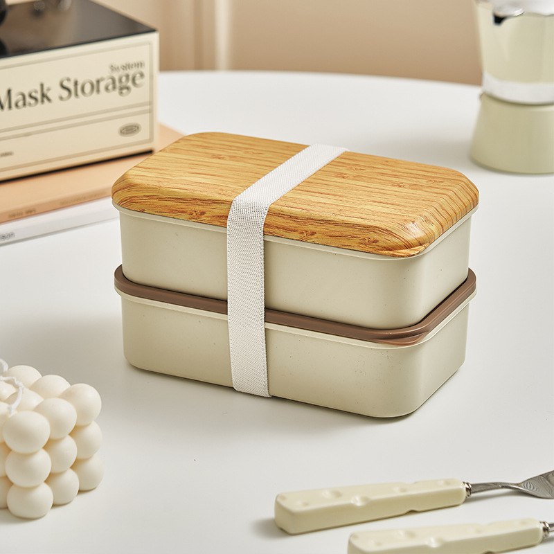 ظرف غذا دو طبقه طرح چوب 37-20