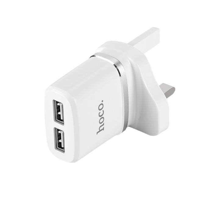 تبدیل دو خروجی USB هوکو Hoco C12B Smart dual ports charger,UK