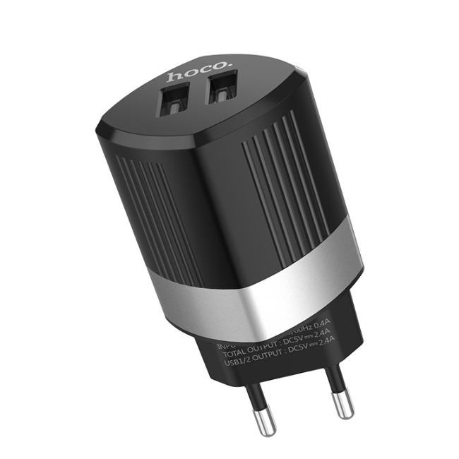 آداپتور دو خروجی فست شارژ هوکو Hoco C55A Energy dual port charger(EU)