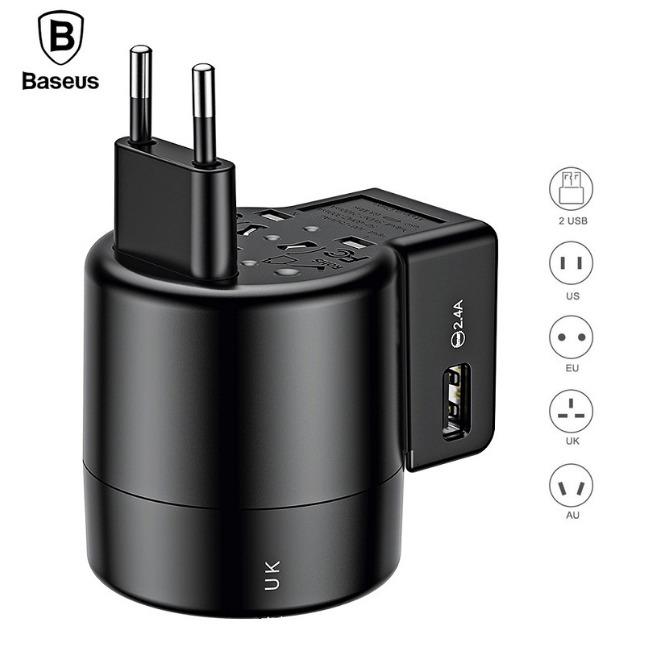 آداپتور چند ورودی مسافرتی بیسوس Baseus Multi-function Charger 2 USB Adapter
