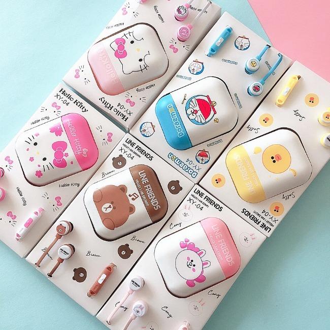 هندزفری فانتزی طرح لاین Line Friends Handsfree XY-04