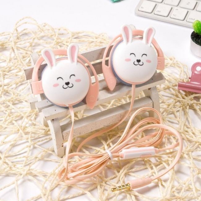 هندزفری فانتزی دور گوش طرح خرگوش Sibyl Cute Rabbit Cartoon Stereo Earphone Wired