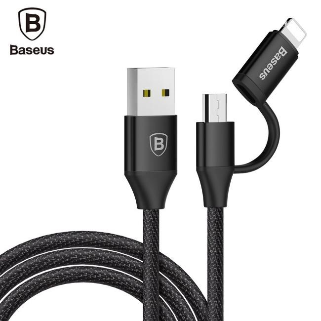 کابل شارژ 2 خروجی اندروید/آیفون بیسوس (Baseus Yiven 2-1 Cable (Micro/iOs