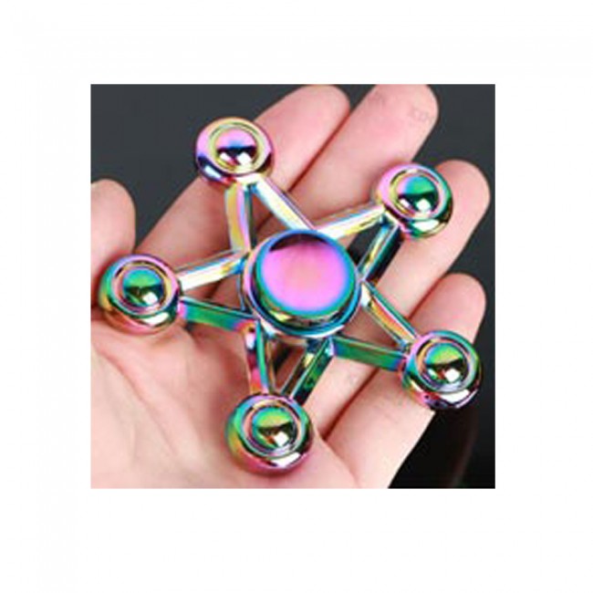 اسپینر اسپینر فلزی پنج پره رنگین کمانی - Colorful Metal Fidget Spinner