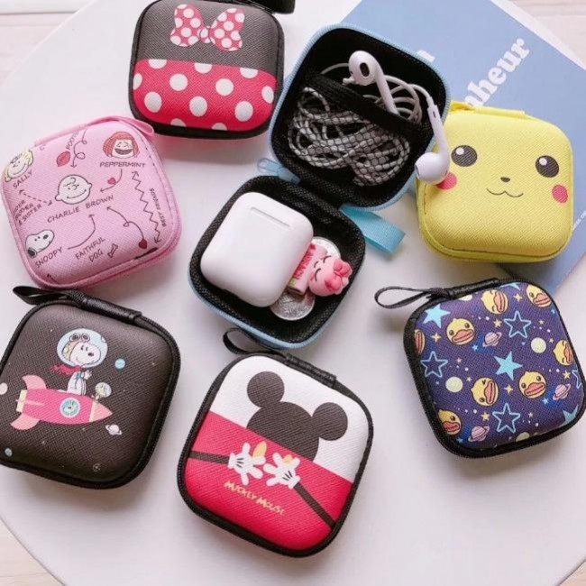 کیف هندزفری مربعی طرح دار فانتزی