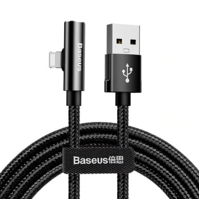 کابل صدا و شارژر لایتنینگ بیسوس Baseus Rhythm Bent Connector Audio and iP Cable 2A