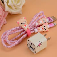پک محافظ کابل پلاستیکی protective Toys محافظ کابل + برچسب شارژر آیفون خرس