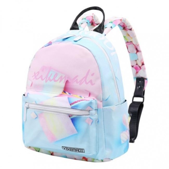 کوله پشتی طرح رنگی آبی صورتی