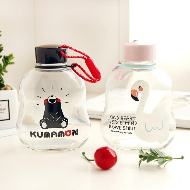 قمقمه شیشه ای طرح دار 300 میلی لیتر