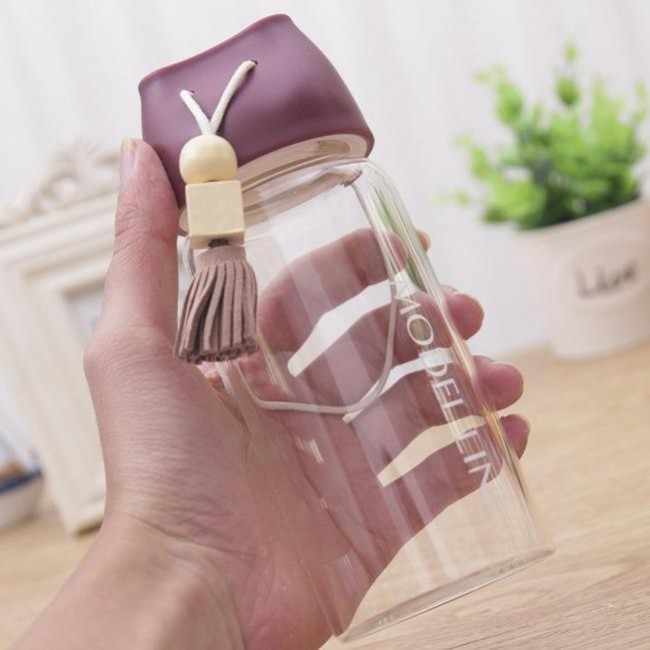 بطری آب شیشه ای بنددار