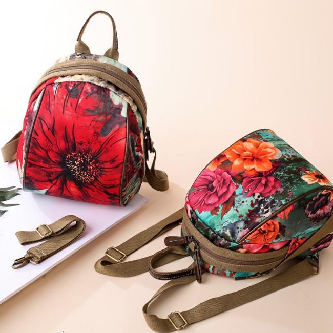 کوله پشتی طرح گل با بند کنفی کد 29-51