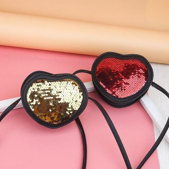 کیف دوشی طرح قلب پولکی کد 29-57