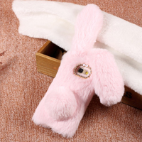 قاب ژله ای خزدار Rabbit Fur Pearl ear Case Samsung Galaxy C5