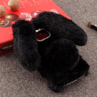 قاب ژله ای خزدار Rabbit Fur Pearl ear Case Samsung Galaxy A9