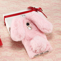 قاب ژله ای خزدار Rabbit Fur Pearl ear Case LG K10 2017