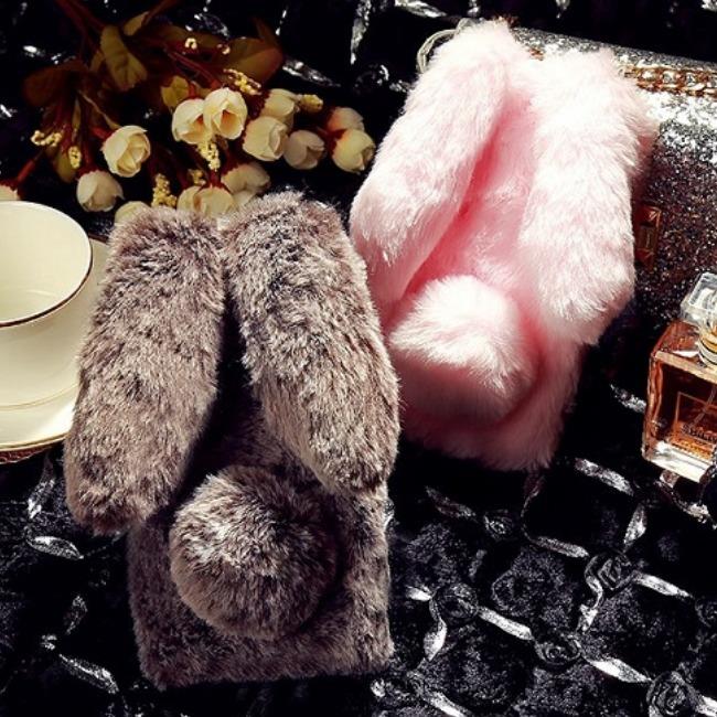 قاب ژله ای خزدار خرگوشی Rabbit Fur Case Galaxy A6 Plus 2018