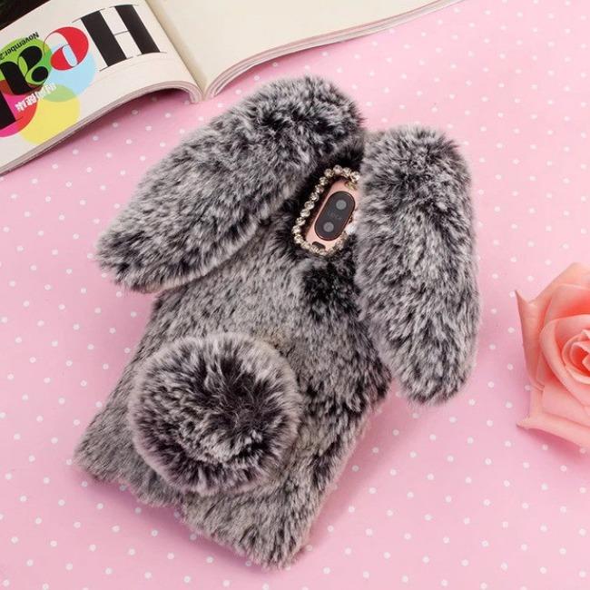 قاب ژله ای خزدار خرگوشی Rabbit Fur Case Huawei Y7 Prime