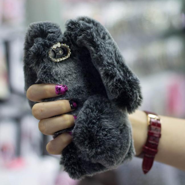 قاب ژله ای خزدار خرگوشی Rabbit Fur Case Huawei Honor 9 Lite
