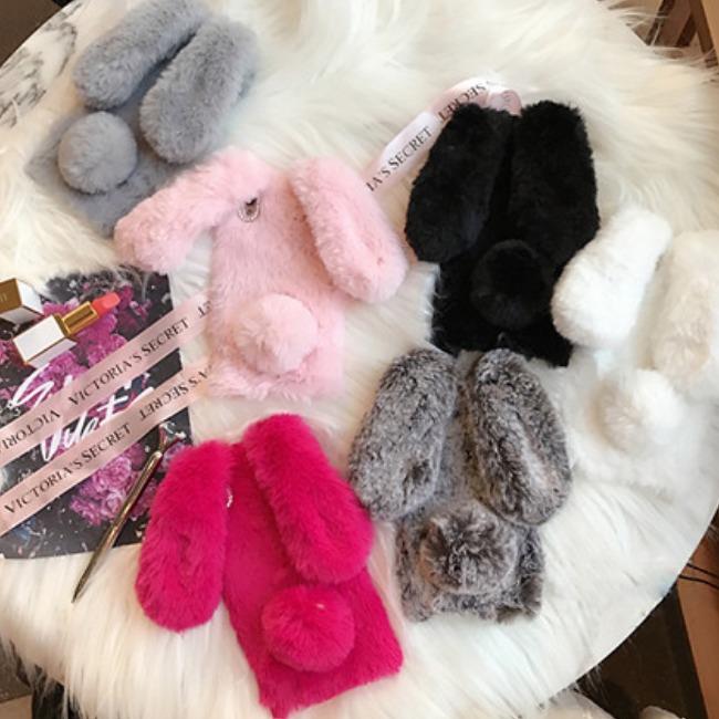 قاب ژله ای خزدار خرگوشی Rabbit Fur Case Galaxy C8