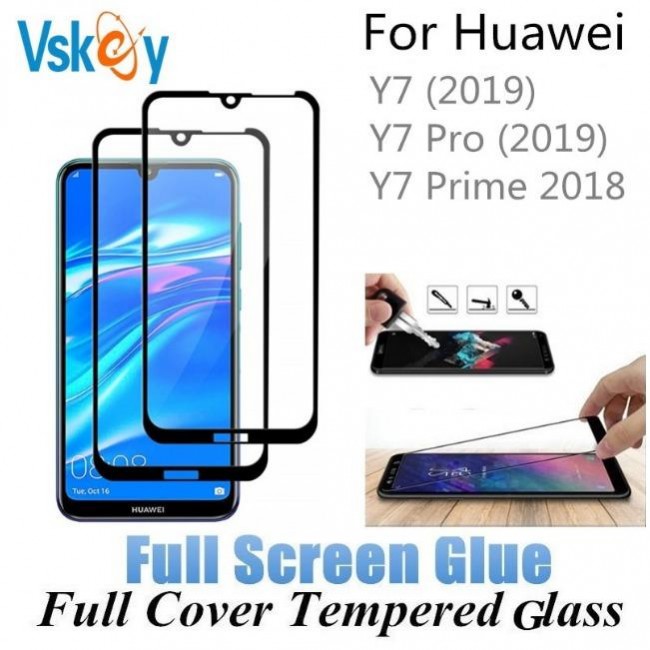 فول گلس تمام چسب گوشی هواوی Full Glass Huawei Y7 2019