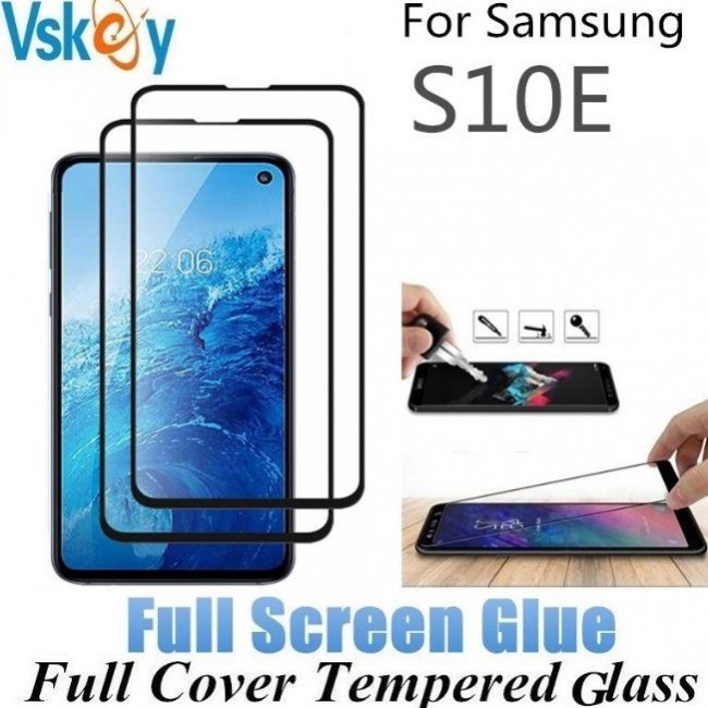فول گلس تمام چسب گوشی سامسونگ Full Glass Samsung Galaxy S10e