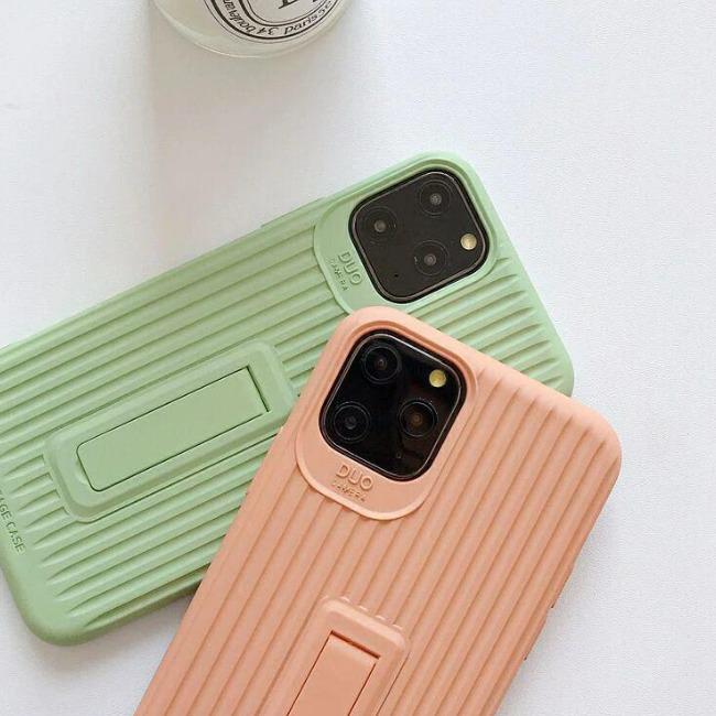 قاب رنگی طرح چمدونی با قابلیت استند شدن آیفون Stand Silicon Case iPhone 11