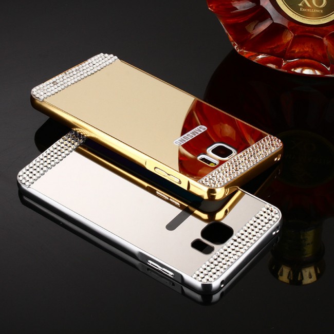 قاب محکم Diamond Mirror Case for Samsung Galaxy S6 قاب آینه ای نگین دار