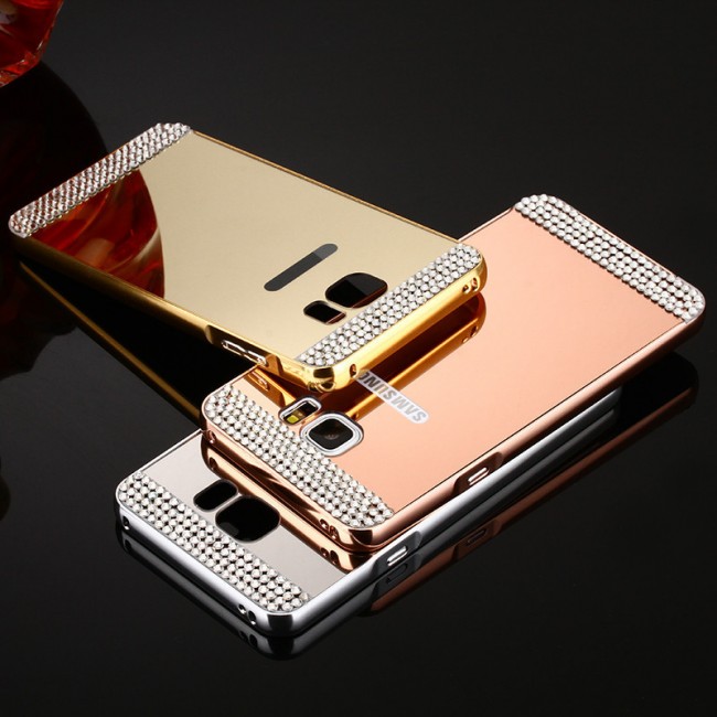قاب محکم Diamond Mirror Case for Samsung Galaxy S6 Edge قاب آینه ای نگین دار