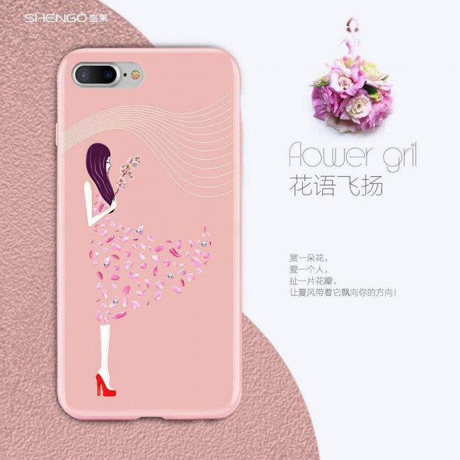 قاب ژله ای Shengo Flower Girl Case Apple iPhone 7 Plus