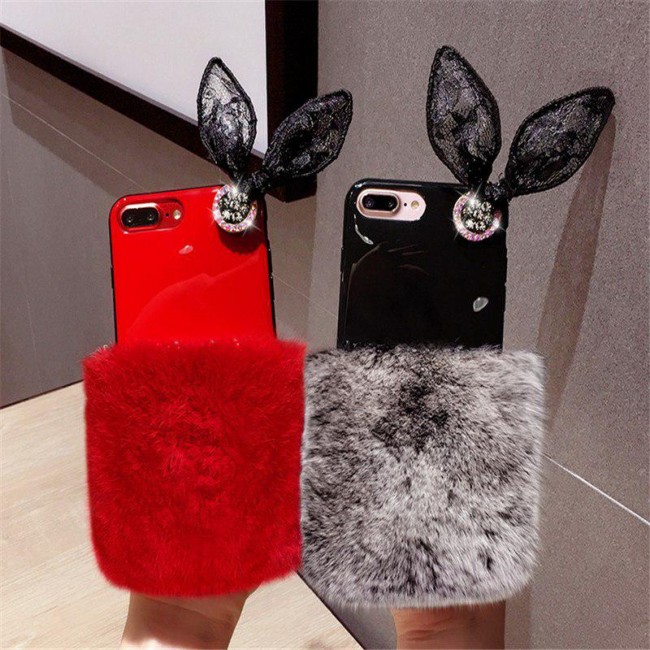 قاب ژله ای خزدار Ring Fur Case Apple iPhone X